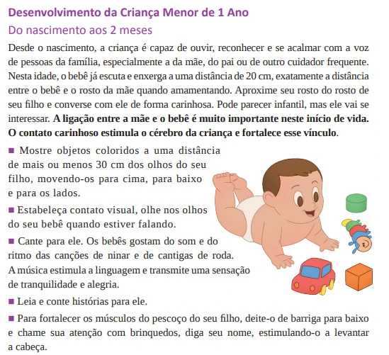 Figura 3 – Algumas ilustrações da Caderneta da Criança (5ª edição).